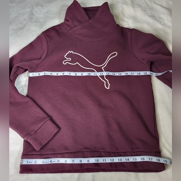 PUMA Ladies Sweatshirt. Burgundy Size Medium - Picture 10 of 11